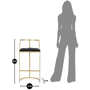 Mauro Ferretti Barhocker Istanbul Ø 45x90 cm gold schwarz