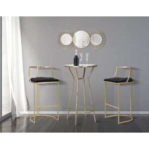 Mauro Ferretti Barhocker Istanbul Ø 45x90 cm gold schwarz