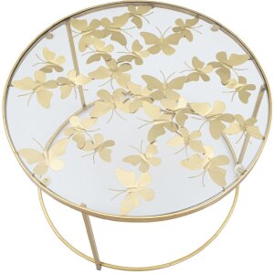 Mauro Ferretti Couchtisch Schmetterlinge Ø 60x40,5 cm gold