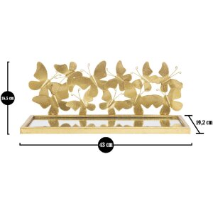 Mauro Ferretti Wandregal Schmetterlinge 2er Set 43x19,2x16,5 cm gold