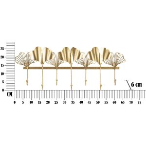 Mauro Ferretti настенная вешалка 7 створок 66,2х6х26,3 см золото