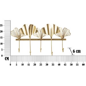 Mauro Ferretti настенная вешалка 5 створок 49,5x6x26,3 см золото