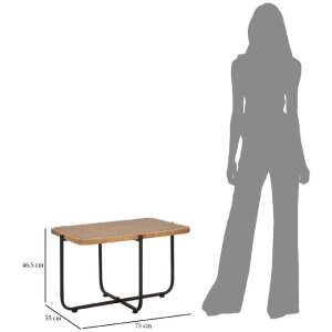 Mauro Ferretti Couchtisch Cebu 75x55x46,5 cm schwarz braun