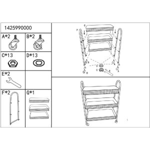 Mauro Ferretti тележка Fuji 60x30x80 см черный натуральный