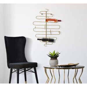 Mauro Ferretti Настенный держатель для бутылок Alid 53x13x72 см золото для 4 бутылок