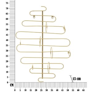 Mauro Ferretti Настенный держатель для бутылок Alid 53x13x72 см золото для 4 бутылок