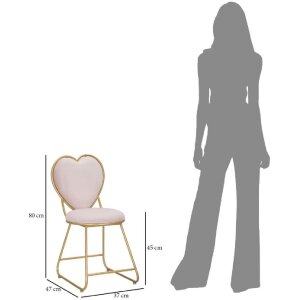 Mauro Ferretti кресло сердце 37x47x80 см золото розовый