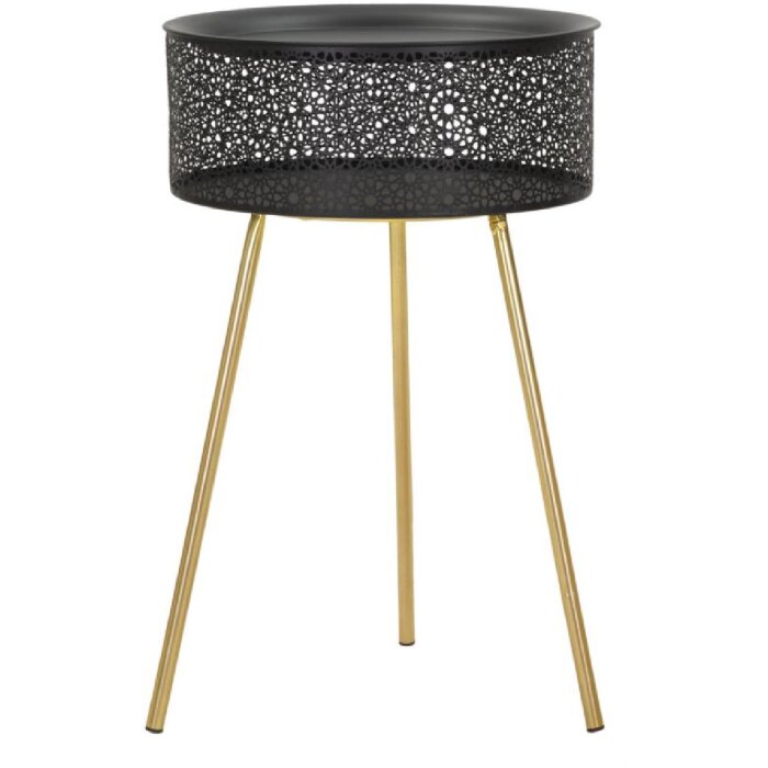 Mauro Ferretti Приставной столик Blacky Ø 40x65 см черное золото