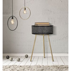 Mauro Ferretti Приставной столик Blacky Ø 40x65 см черное золото