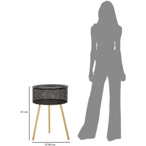 Mauro Ferretti Приставной столик Blacky Ø 40x65 см черное золото