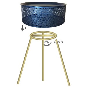 Mauro Ferretti Приставной столик Blacky Ø 40x65 см черное золото