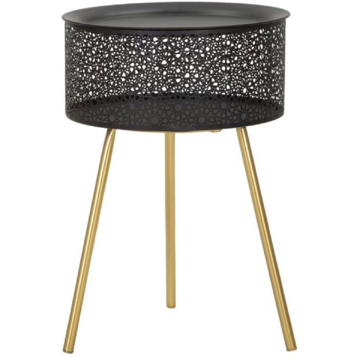 Mauro Ferretti Beistelltisch Blacky Ø 35x50 cm schwarz gold