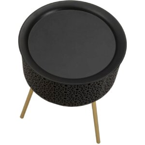 Mauro Ferretti Beistelltisch Blacky Ø 35x50 cm schwarz gold