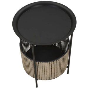 Mauro Ferretti Beistelltisch Osaka Ø 40x50 cm schwarz natur