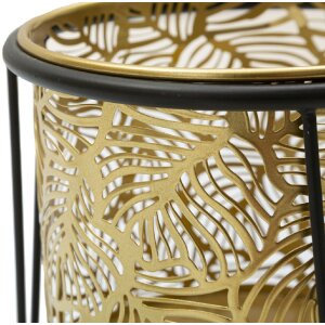 Mauro Ferretti Blumenständer Leavy 2er-Set Ø 21x40 und 19x22 cm gold schwarz