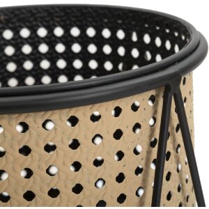 Mauro Ferretti Blumenständer Osaka 2er-Set Ø 21x40 und 19x22 cm schwarz creme