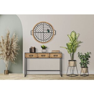 Mauro Ferretti Blumenständer Osaka 2er-Set Ø 21x40 und 19x22 cm schwarz creme