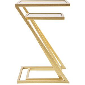 Mauro Ferretti Приставные столики Z комплект из 2 штук 40x40x60 и 30x30x50 см золото