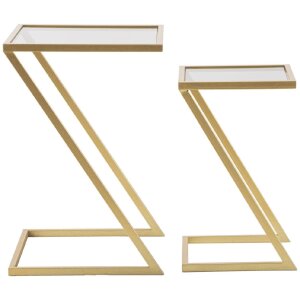 Mauro Ferretti Приставные столики Z комплект из 2 штук 40x40x60 и 30x30x50 см золото