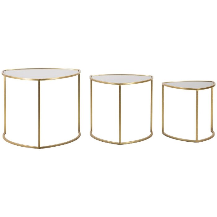 Mauro Ferretti Beistelltisch Triangle 3er Set Ø 60x50-50x45-40x40 cm gold