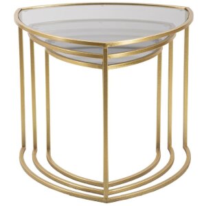 Mauro Ferretti Beistelltisch Triangle 3er Set Ø 60x50-50x45-40x40 cm gold