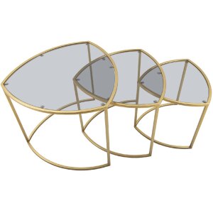 Mauro Ferretti Beistelltisch Triangle 3er Set Ø 60x50-50x45-40x40 cm gold
