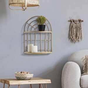 Mauro Ferretti Wandregal Doppelter Regalbogen 34,5x18x45,5 cm braun