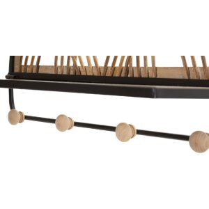 Mauro Ferretti Wandregal Oporto mit Haken 46x15,5x30 cm schwarz braun