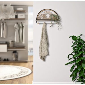 Mauro Ferretti Wandregal Oporto mit Haken 46x15,5x30 cm schwarz braun