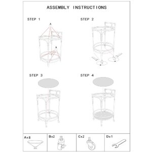 Mauro Ferretti Servierwagen Panama rund Ø 51x74 cm braun