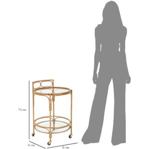 Mauro Ferretti Servierwagen Panama rund Ø 51x74 cm braun