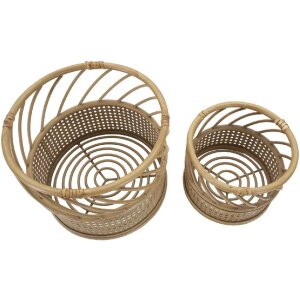 Mauro Ferretti Blumenständer Panama 2er-Set Ø 30x25-22x18 cm braun