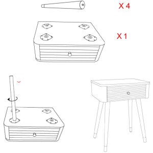 Mauro Ferretti Matera прикроватная тумба 45x32x62 см бело-коричневый