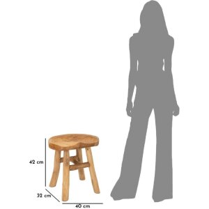 Mauro Ferretti Hocker Sel 40x32x42 cm braun