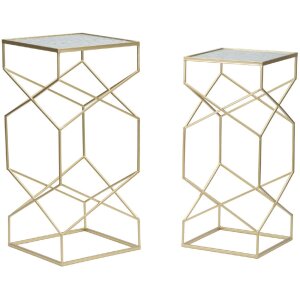 Mauro Ferretti Beistelltisch Set Glassy 2tlg 31,5x31,5x68...