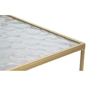 Mauro Ferretti Набор приставных столиков Glassy 2шт 31,5x31,5x68 и 28x28x64 см золото