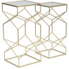 Mauro Ferretti Набор приставных столиков Glassy 2шт 31,5x31,5x68 и 28x28x64 см золото