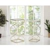 Mauro Ferretti Набор приставных столиков Glassy 2шт 31,5x31,5x68 и 28x28x64 см золото
