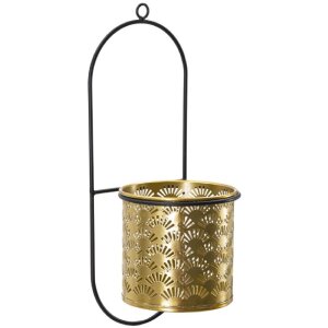 Mauro Ferretti Wandvase Hong 14x14x37 cm schwarz gold