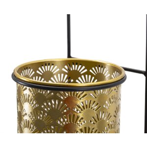 Настенная ваза Mauro Ferretti Hong 14x14x37 см черное золото