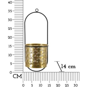 Настенная ваза Mauro Ferretti Hong 14x14x37 см черное золото