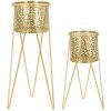 Mauro Ferretti Blumenständer Glod 2er-Set 21x20x46 und 18x18x32 cm gold