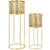 Mauro Ferretti Подставка для цветов Nat комплект из 2 Ø 17x46 и Ø 14x34 см золото
