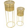 Mauro Ferretti Подставка для цветов Nat комплект из 2 Ø 17x46 и Ø 14x34 см золото