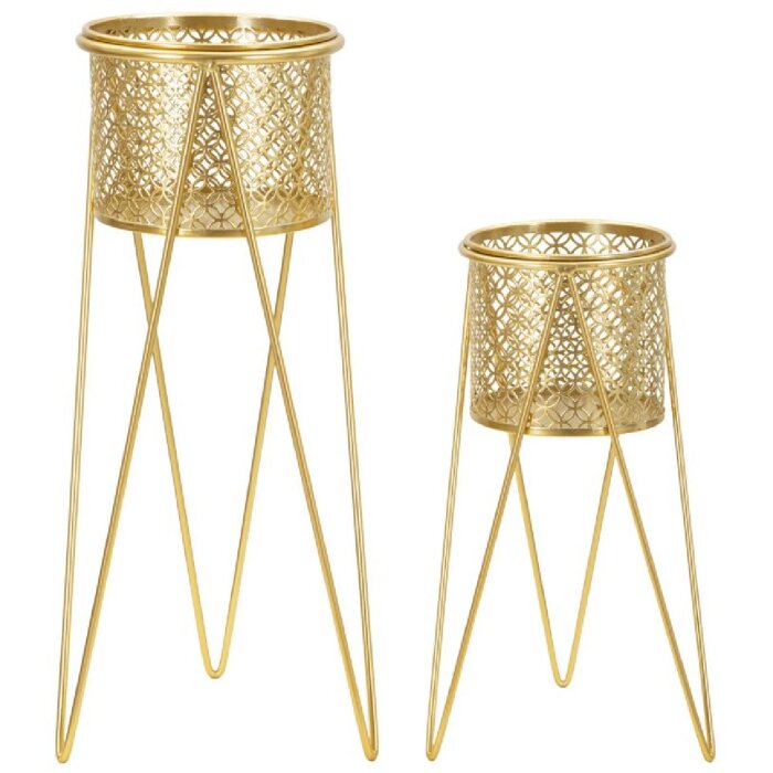 Mauro Ferretti подставка для цветов Nat набор из 2 штук 21x20x46 и 18x18x32 см золото