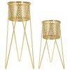 Mauro Ferretti подставка для цветов Nat набор из 2 штук 21x20x46 и 18x18x32 см золото