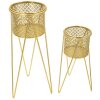 Mauro Ferretti подставка для цветов Nat набор из 2 штук 21x20x46 и 18x18x32 см золото