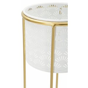 Mauro Ferretti подставка для цветов Whity комплект из 2 Ø 17x46 и 14x34 см белое золото