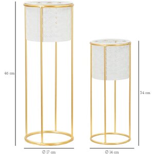 Mauro Ferretti подставка для цветов Whity комплект из 2 Ø 17x46 и 14x34 см белое золото