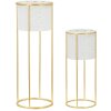 Mauro Ferretti подставка для цветов Whity комплект из 2 Ø 17x46 и 14x34 см белое золото